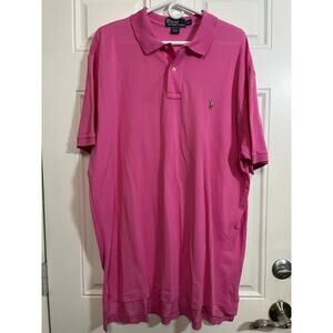 Polo Ralph Lauren Mens Classic Fit Polo Shirt Pink Pima Cotton XXL